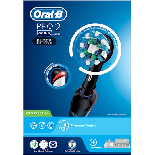 Oral-B Pro-2 2400N elektrisk tandbørste (sort) | Elgiganten