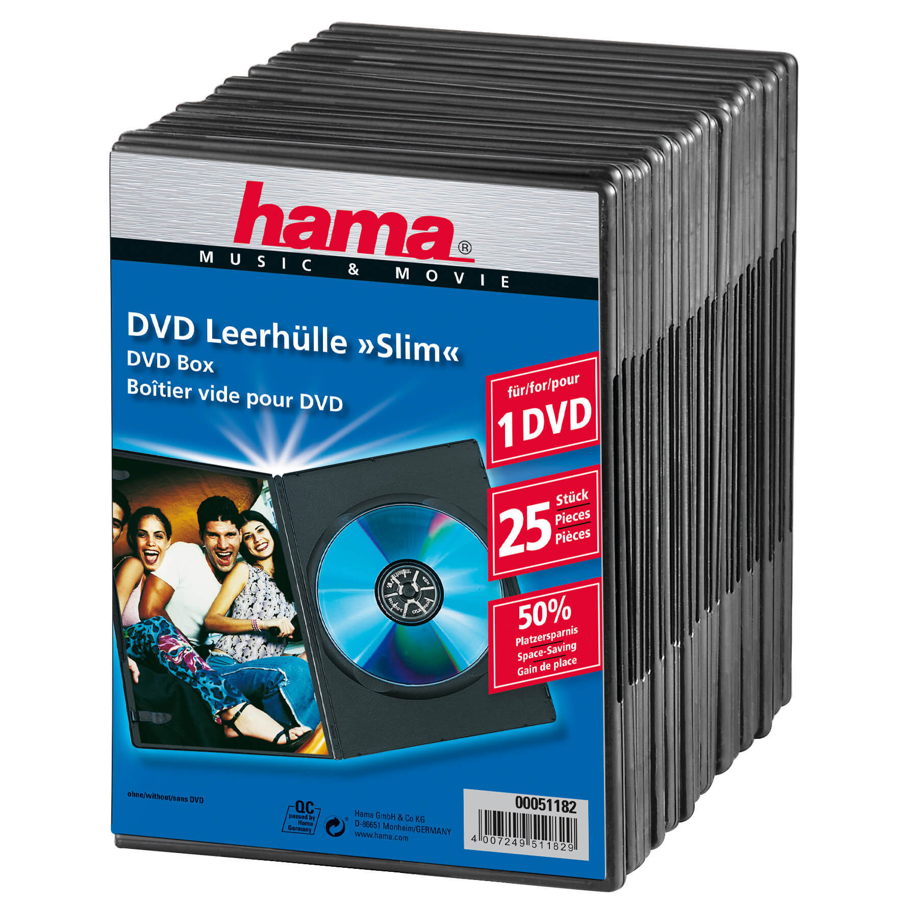 HAMA DVD-Box Slim Sort 25-pak | Elgiganten
