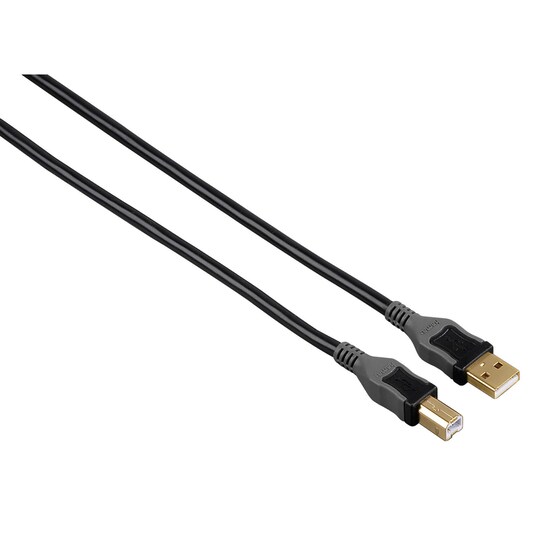 HAMA USB 2.0 Kabel A-B 3,0m Sort Guldbelagt TL | Elgiganten