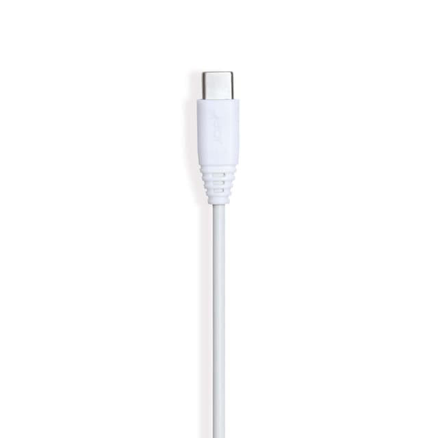 GEAR Ladekabel USB-C 2.0 0,3m gen2 Rundt Kabel Hvid