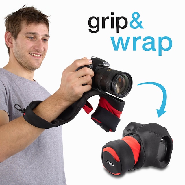 MIGGO Kamera Wrap/Grip 70 DSLR Sort/Rød