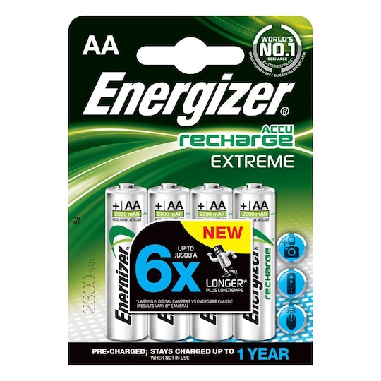 Energizer AA/LR6 genopladelige batterier Ni-Mh 2300mAh | Elgiganten