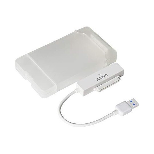Maiwo K104 5Gbps USB3.1 til 2.5 ""HDD / SSD 12.5mm SATA III adapter med  10cm kabel og USB A gennemsigtig plast kabinet | Elgiganten