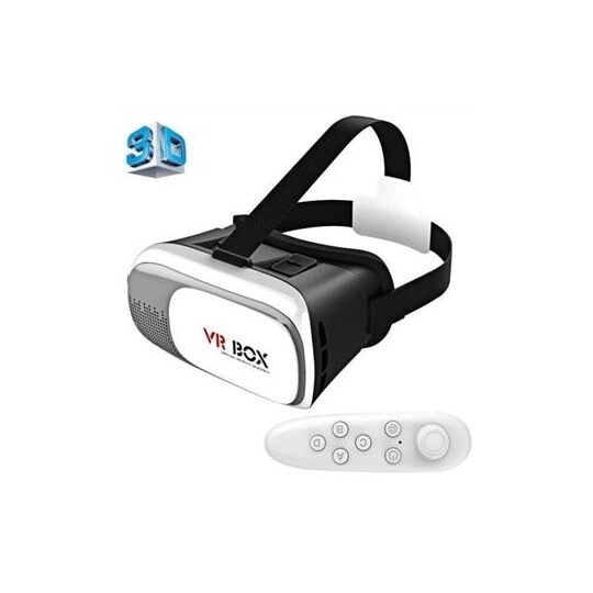 Sparsommelig Svane handling VR BOX 2.0 3D-Briller med Bluetooth & Remote - 3,5-6 Skærm | Elgiganten