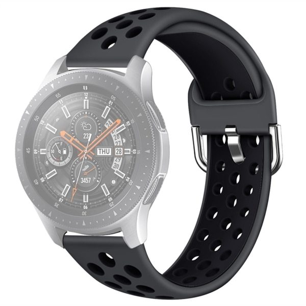 Handledsband till Galaxy Watch 46 / S3 / Huawei Watch GT 1 / 2 22mm - Svart  / Grå - Andet Udstyr & Tilbehør - Elgiganten