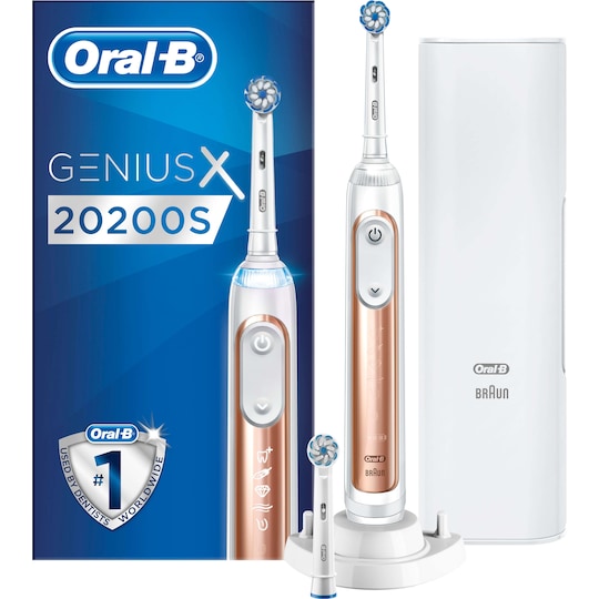 Oral-B Genius X elektrisk tandbørste 20200S (rose gold) | Elgiganten