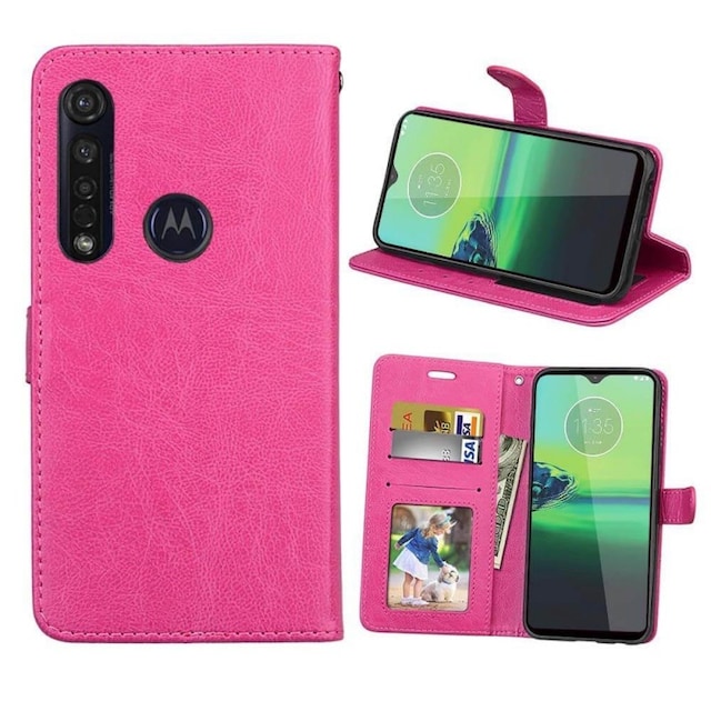 Mobil tegnebog 3-kort Motorola Moto G8 Play (XT2015-2)  - lyserød
