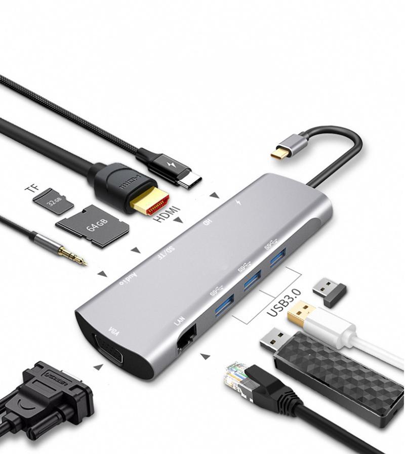 USB-C multiport-adapter - hub med 9 porte | Elgiganten