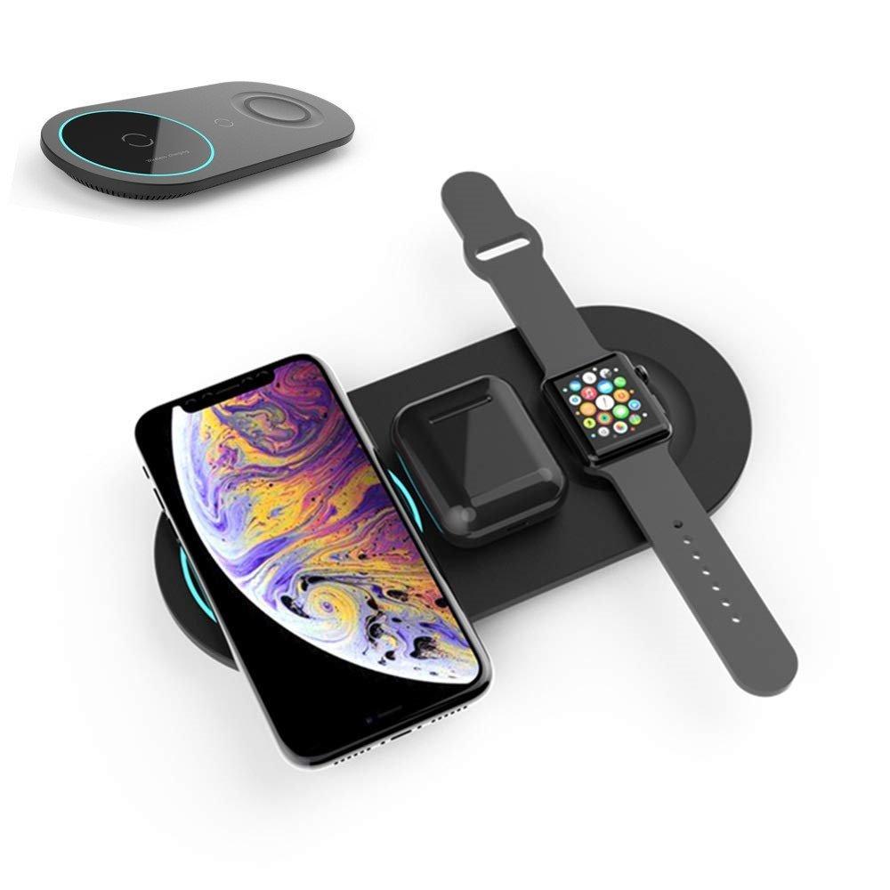 Trådløs hurtigoplader til mobil, Apple Watch og Airpods sort | Elgiganten