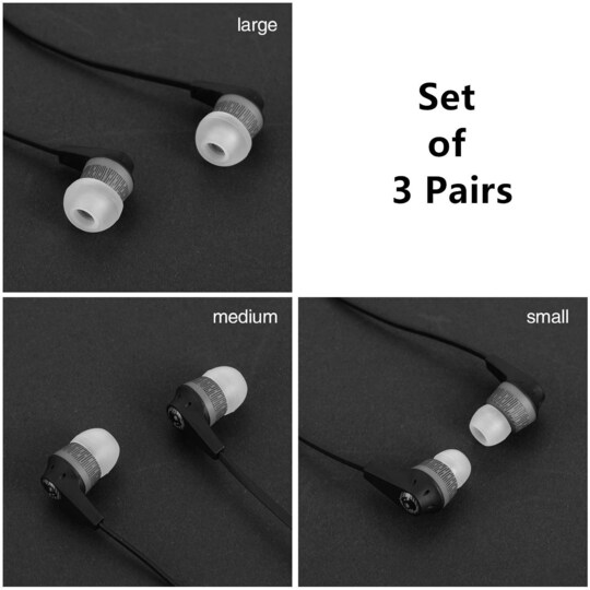 3-pak universelle ørepropper til hovedtelefoner - silikone - hvid |  Elgiganten