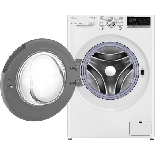 LG kombineret vaskemaskine/tørretumbler F2DV707S2WS | Elgiganten