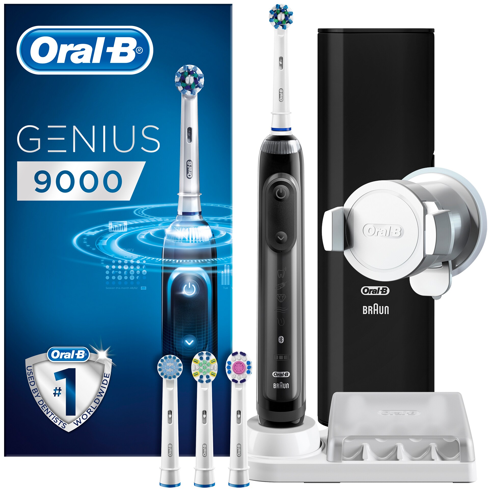 Oral-B Genius 9000 elektrisk tandbørste - sort - Elektriske tandbørster -  Elgiganten
