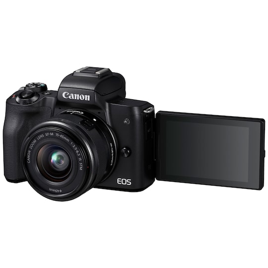 Canon EOS M50 kompakt systemkamera + 15-45 IS STM objektiv | Elgiganten