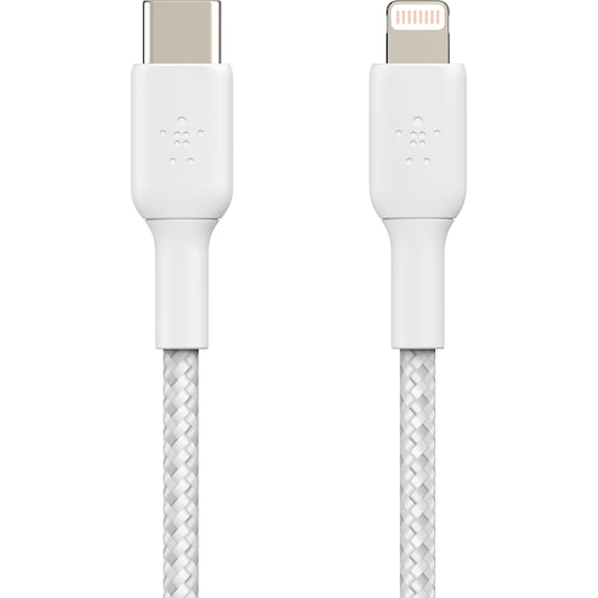 Belkin BOOST↑CHARGE USB-C til Lightning braided kabel 2m (white