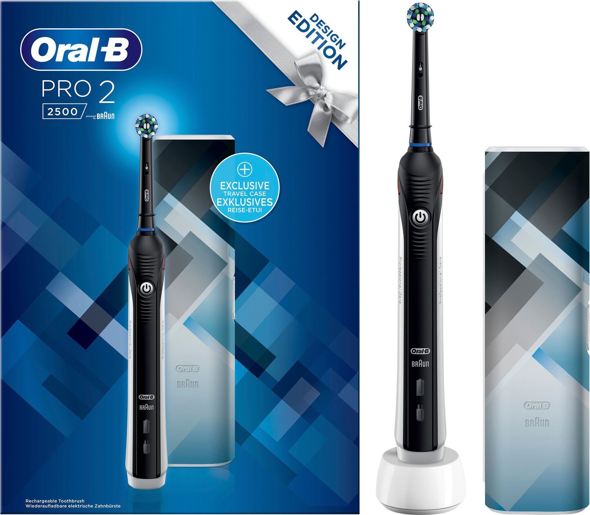 Oral-B Pro 2 2500 elektrisk tandbørste gavesæt 319412 (sort) | Elgiganten