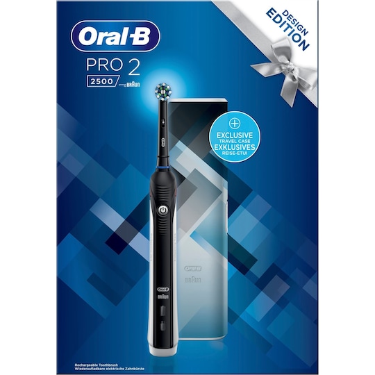Oral-B Pro 2 2500 elektrisk tandbørste gavesæt 319412 (sort) | Elgiganten