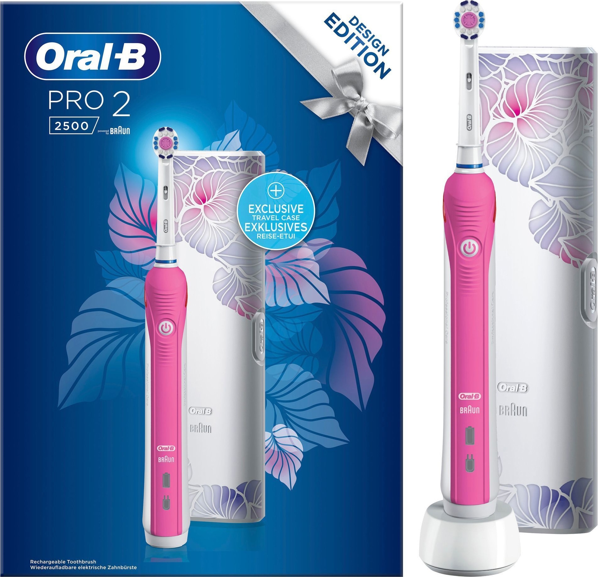 Oral-B Pro 2 2500 elektrisk tandbørste gavesæt 319313 (pink) | Elgiganten