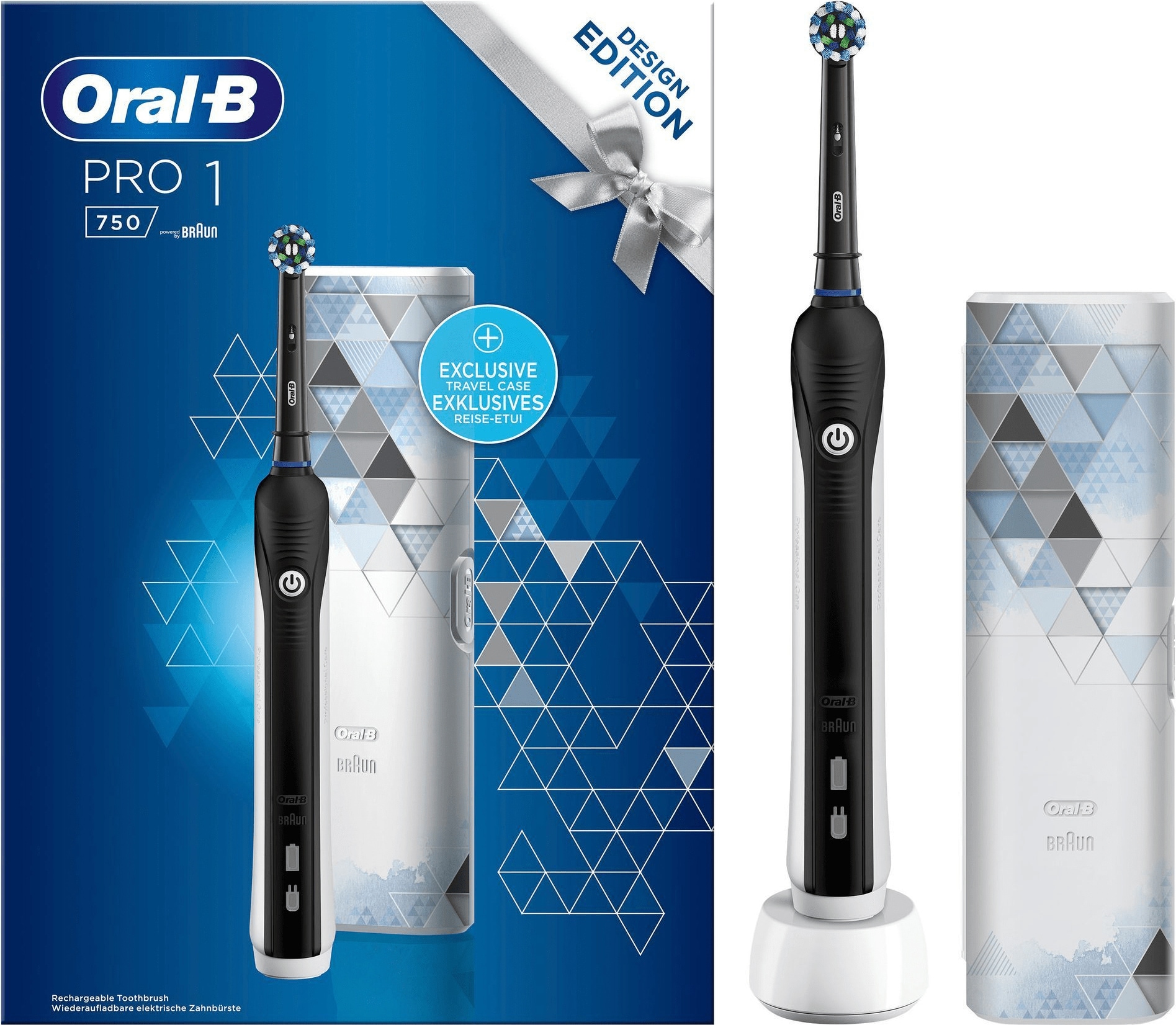 Oral-B Pro 1 750 elektrisk tandbørste gavesæt 319399 (sort) | Elgiganten