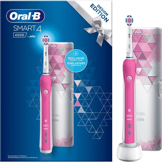 Oral-B Smart 4 4500 elektrisk tandbørste gavesæt SMART4500 (pink) |  Elgiganten