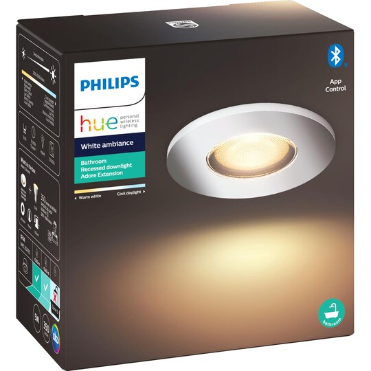 Philips Hue Adore forsænket spotlys 3417511P9 (chrome) | Elgiganten