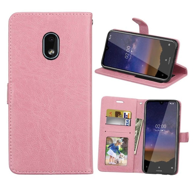 Mobil tegnebog 3-kort Nokia 2.2 (TA-1183)  - lys rosa