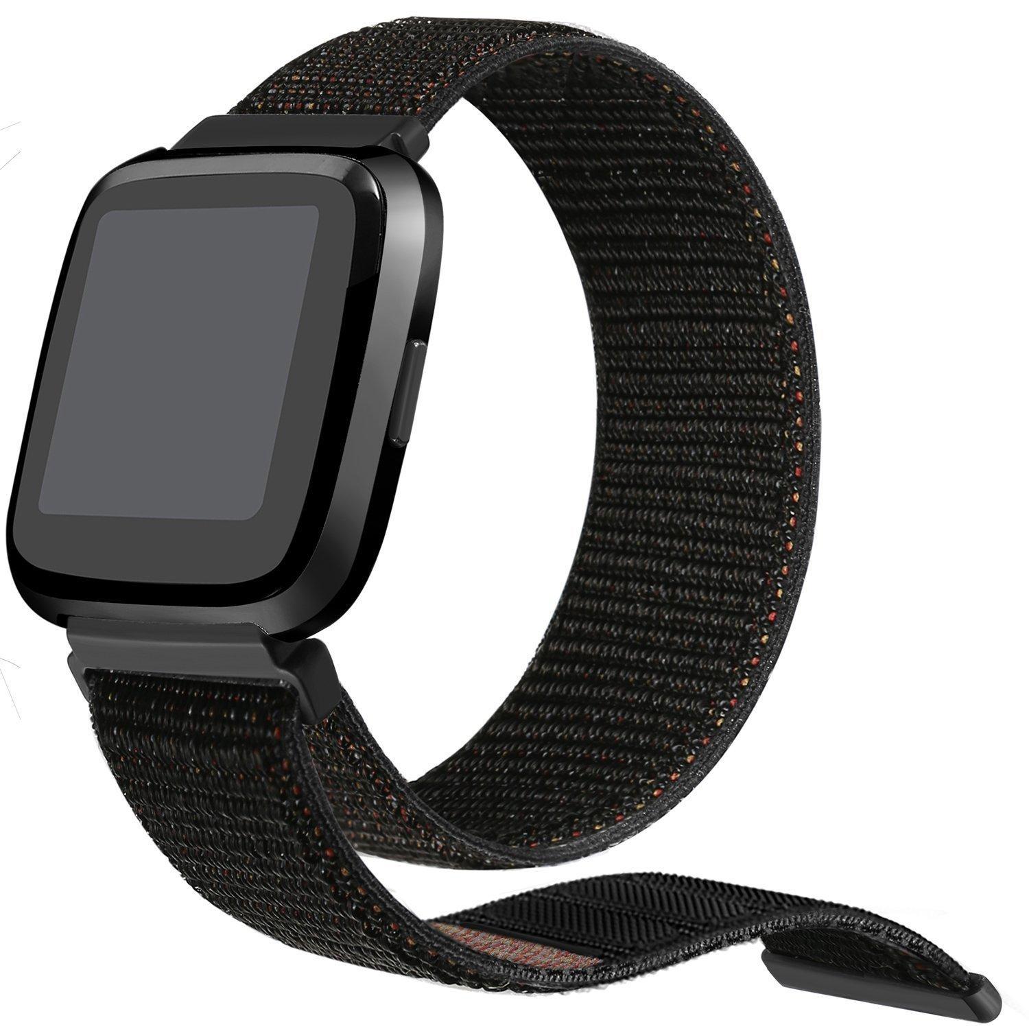 Fitbit Versa armbånd nylon sort | Elgiganten