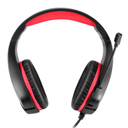 Gaming headset passer til 3,5 mm standardstik - sort / rød | Elgiganten