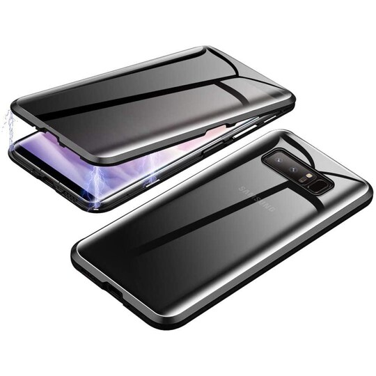 Mobil afdækning i dobbeltsidet hærdet glas til Samsung Note 8 - sort |  Elgiganten