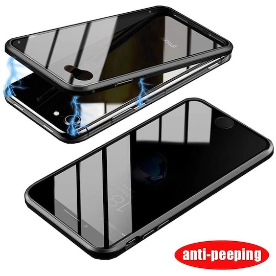 Mobilt dæksel i dobbeltsidet hærdet glas til iPhone 7 - sort | Elgiganten