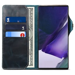 Walllet 3-kort ægte læder Samsung Galaxy Note 20  - blå