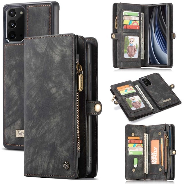 Multi-Wallet CaseMe 11-kort Samsung Galaxy Note 20  - Sort / Grå