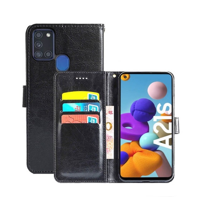 Wallet Cover 3-kort Samsung Galaxy A21s (SM-A217F)  - sort
