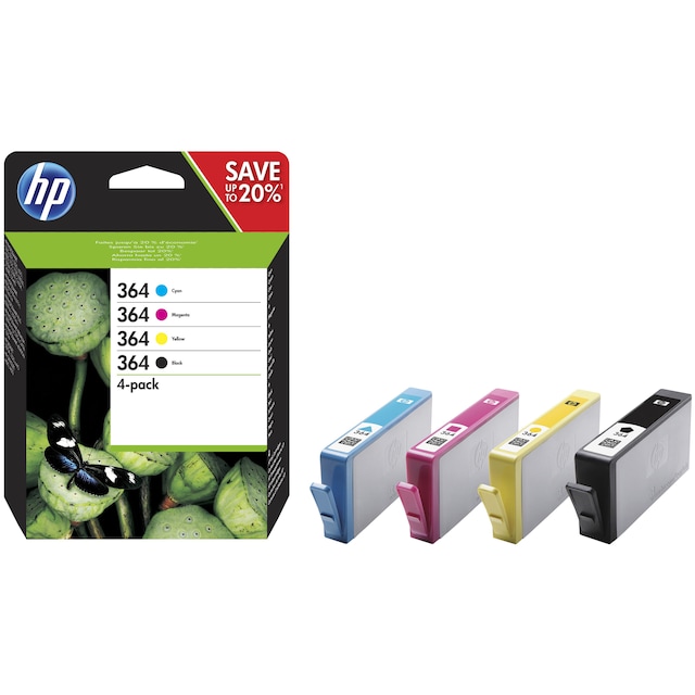 HP blækpatroner 364 Combo Pack Cyan Magenta Gul Sort