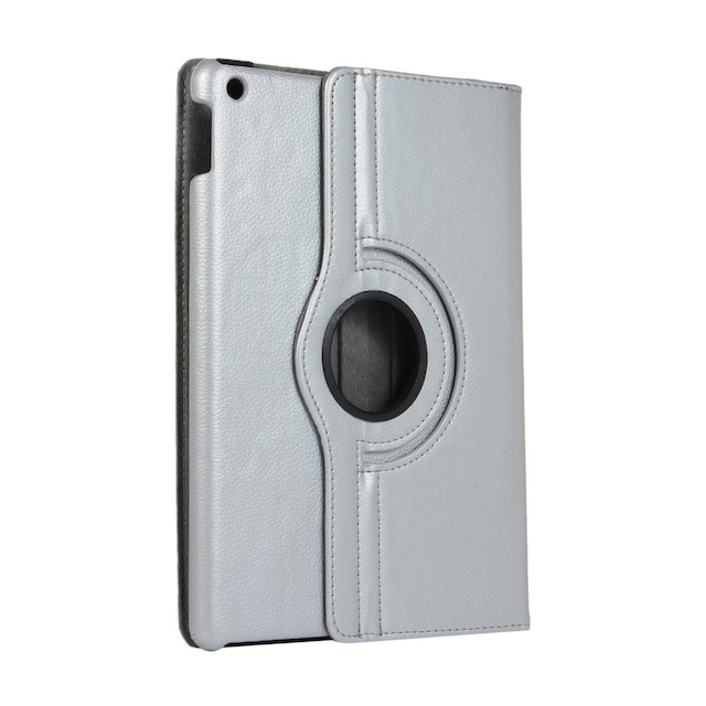Apple iPad 10.2 2021/2020 Litchi Texture Stand Tabletetui - Sølv