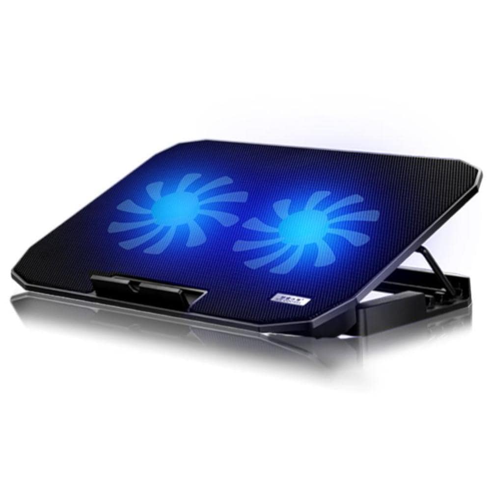NÖRDIC stand til laptop op til 15,6 "med 2 fans 125x125mm blå LED 2xUSB  port sort laptop køleplade | Elgiganten
