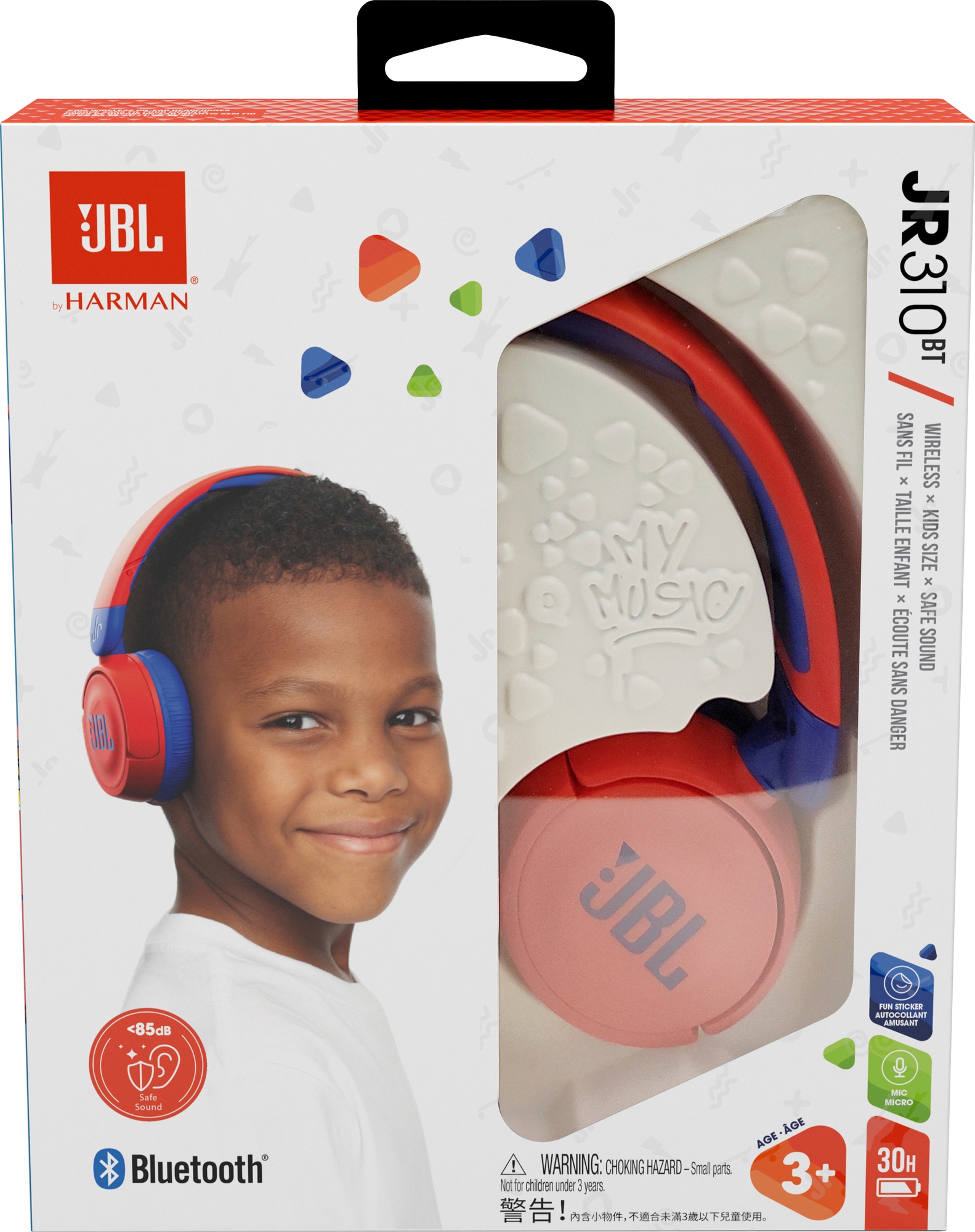 JBL Jr. 310BT on-ear trådløse høretelefoner (rød/blå) | Elgiganten