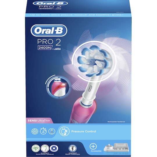 Oral-B Pro-2 2400N elektrisk tandbørste (pink) | Elgiganten