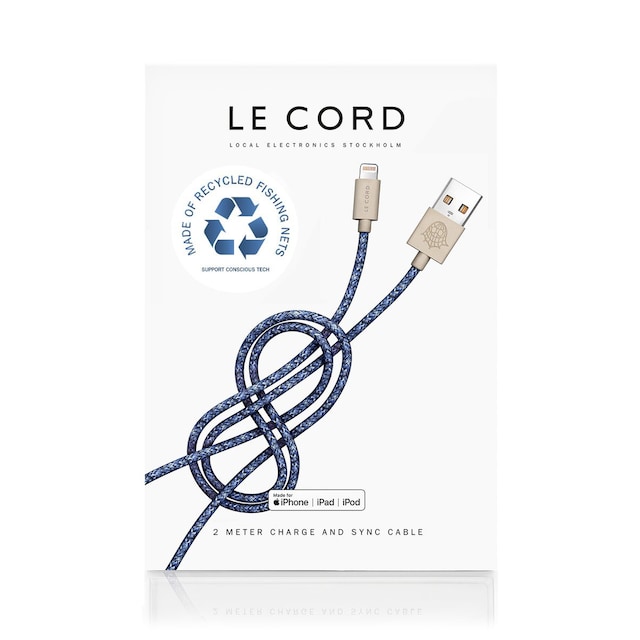 Blue Ghost Net Recycled iPhone Lightning-kabel