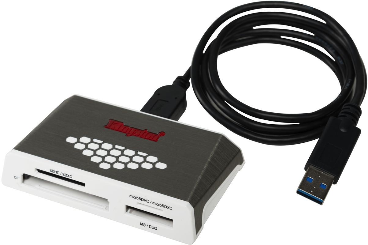 Kingston FCR-HS4 - Extern USB 3.0 kortlæser, grå/hvid | Elgiganten