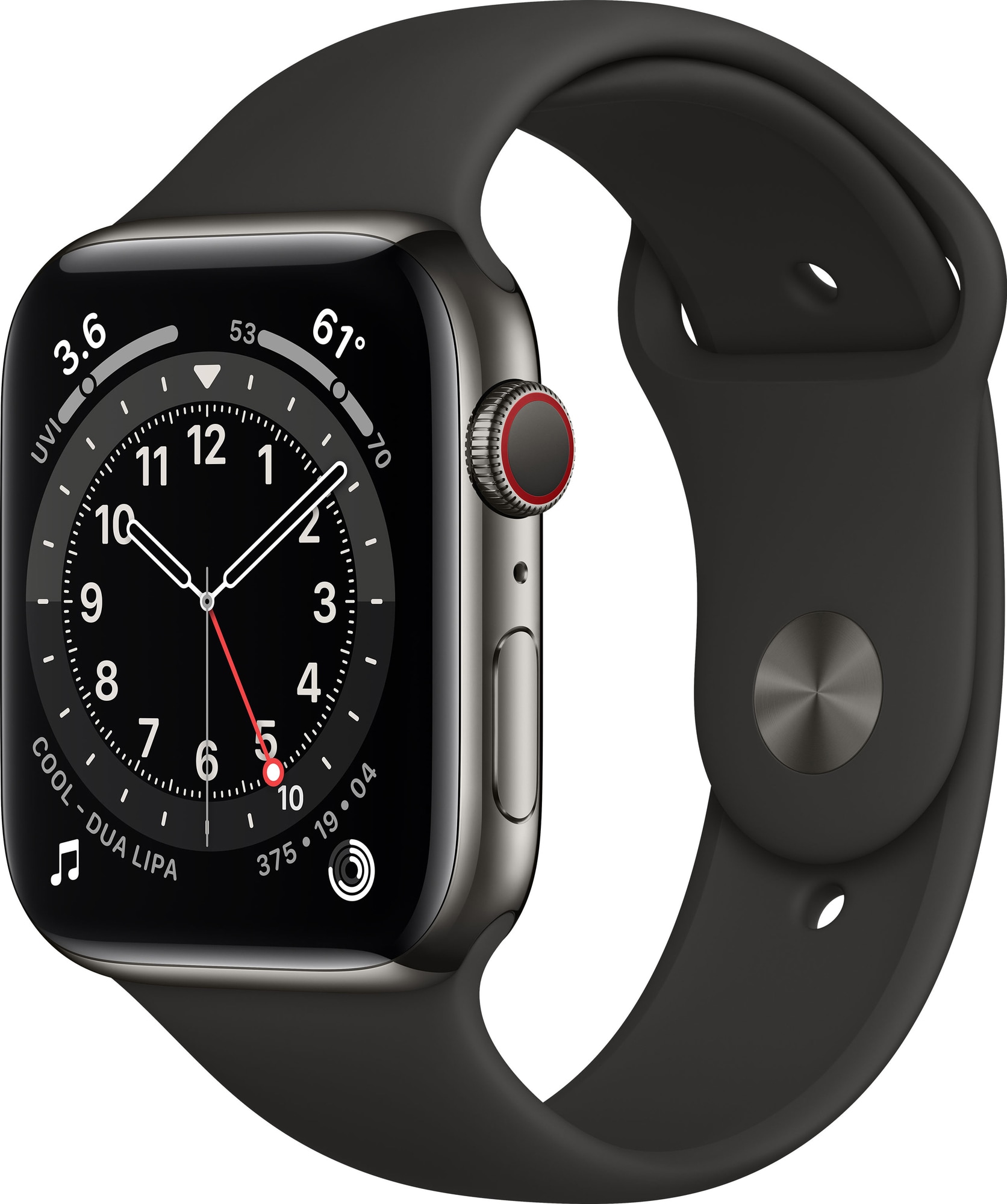 Apple Watch Series 6 44mm GPS+4G LTE (graph. steel/sort sportsrem