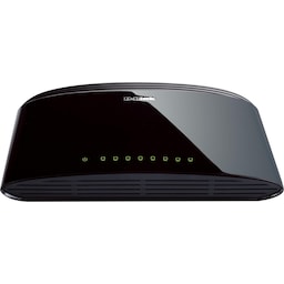 D-Link switch 8x10/100Mbps, NWay, uplink, til montering på bordet