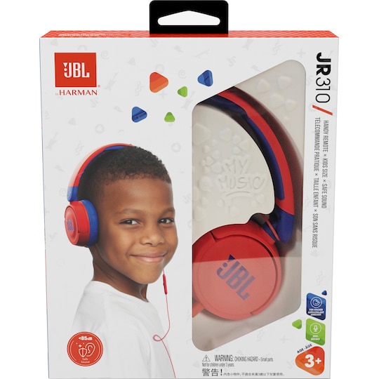JBL Jr. 310 on-ear høretelefoner (rød) | Elgiganten