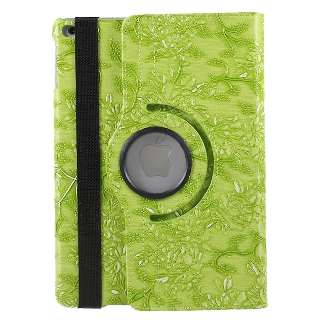 360 graders roterende stativ Grapevine Pattern Case til iPad 9.7 (2017) - Grøn