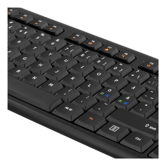 DELTACO Tastatur, nordisk layout, USB, 1,1m kabel, sort | Elgiganten