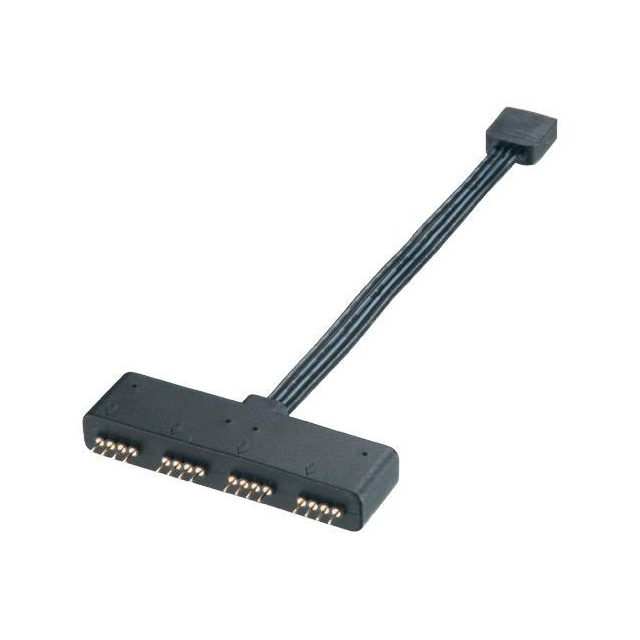 Akasa RGB LED Splitter Cable, 1 to 4 devices, 10cm, black