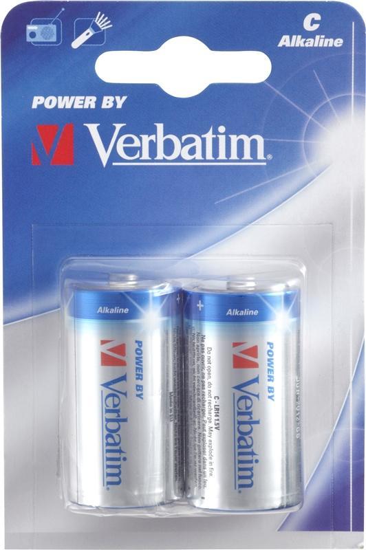 Verbatim batterier, C (LR14), 2-pack Alkaline, 1,5 V | Elgiganten