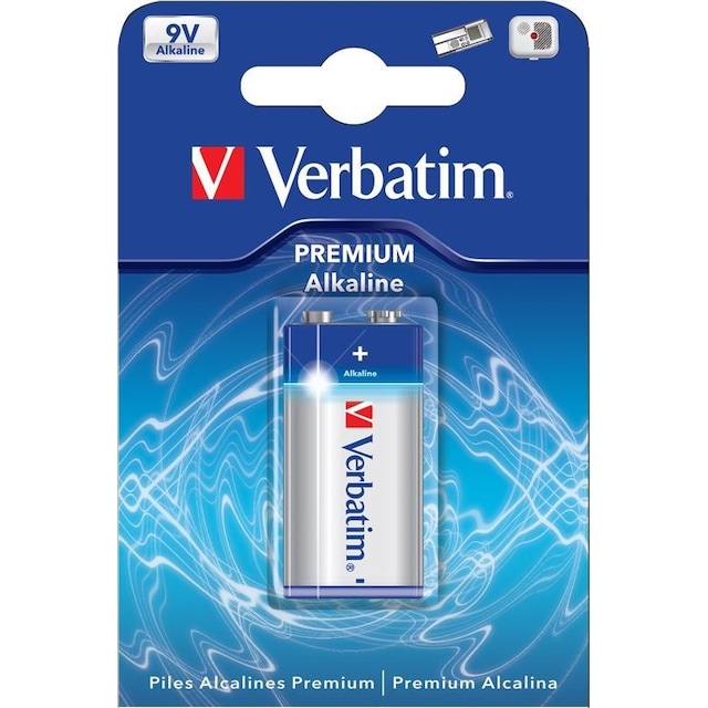 Verbatim batteri, 9V/6LR61, Alkaline, 1-pack