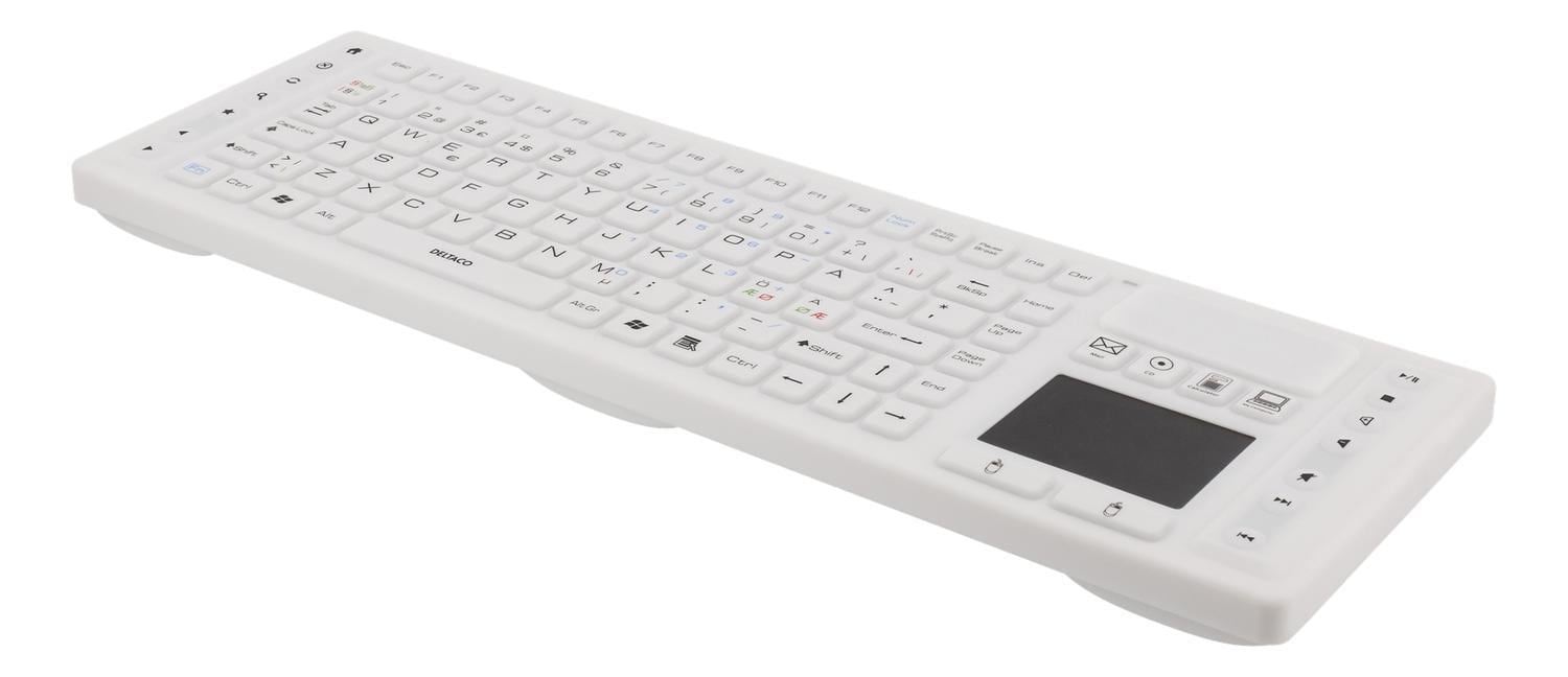 DELTACO Wireless Keyboard with touchpad, silicone, IP65, 2,4 GHz,whit |  Elgiganten