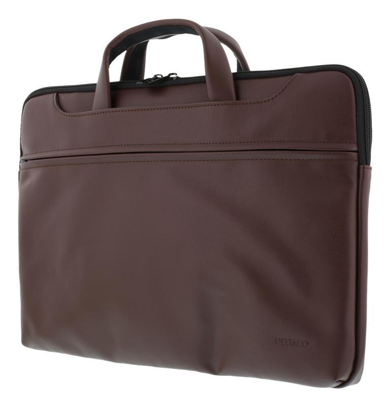 DELTACO notebookväska upp till 15,6"", PU-läder, brun - PC tasker og  sleeves - Elgiganten