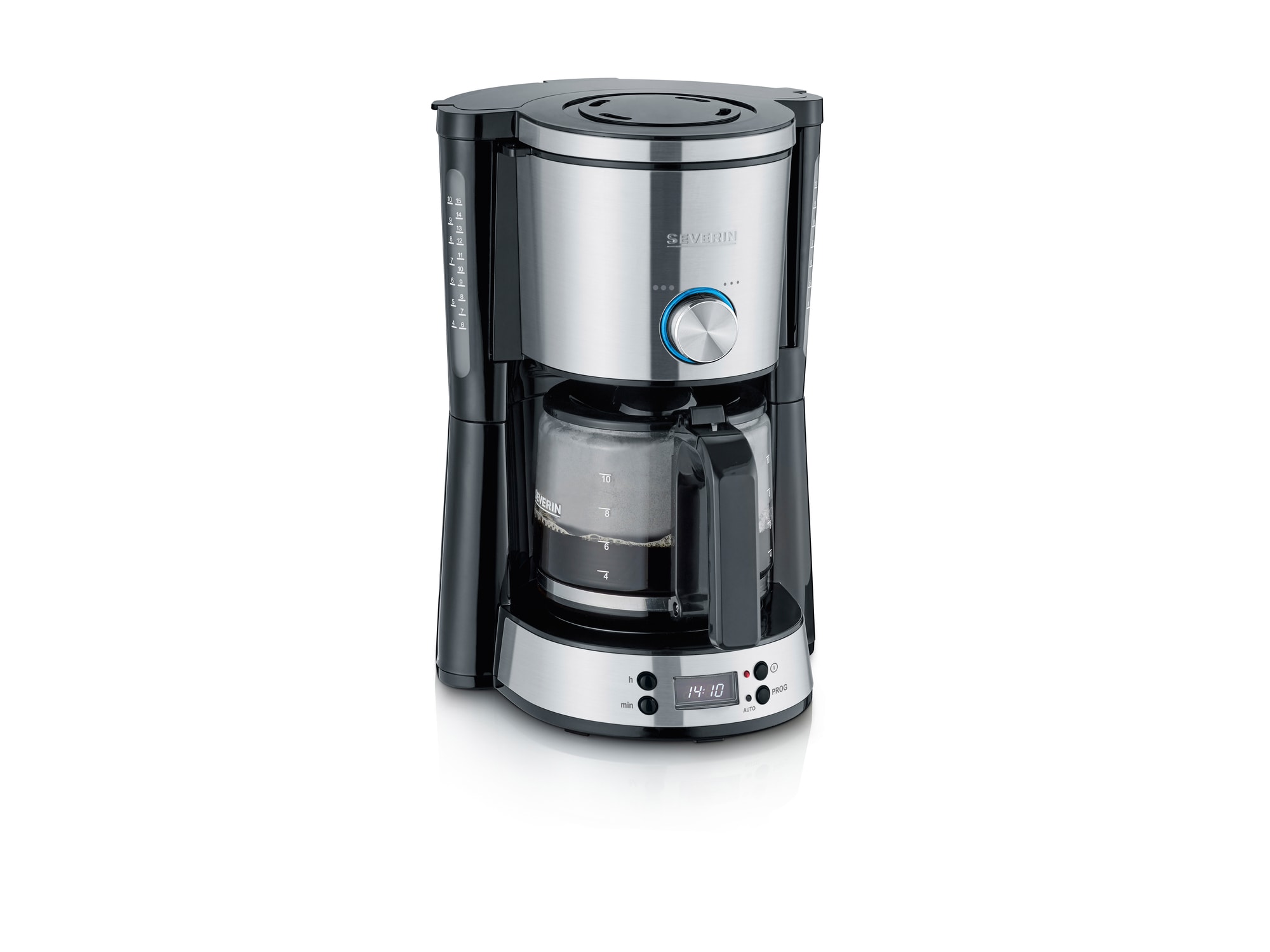 Severin Kaffemaskine m. timer 1000 watt Stål/Sort | Elgiganten